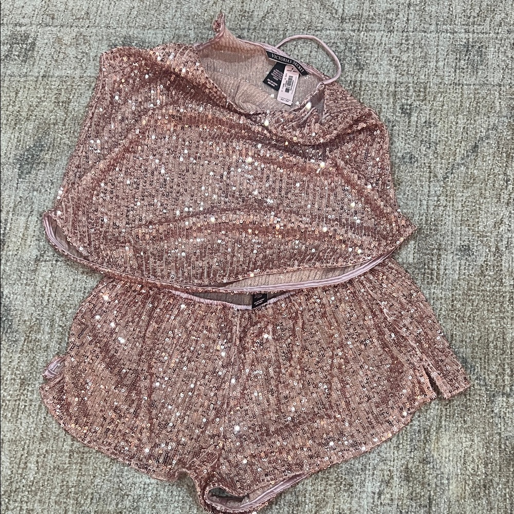 Victoria's Secret Pink Sequin Pajama Set